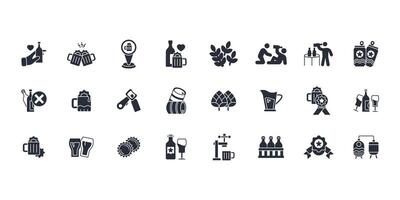 Beer icon set..Editable stroke.linear style sign for use web design,logo.Symbol illustration. vector