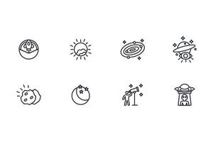 Astronomy icon set..Editable stroke.linear style sign for use web design,logo.Symbol illustration. vector