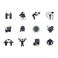 Weight loss icon set..Editable stroke.linear style sign for use web design,logo.Symbol illustration. vector