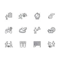 Football and soccer icon set..Editable stroke.linear style sign for use web design,logo.Symbol illustration. vector