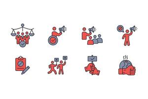 activism protest icon set..Editable stroke.linear style sign for use web design,logo.Symbol illustration. vector