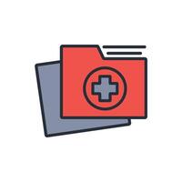 medical record icon. .Editable stroke.linear style sign for use web design,logo.Symbol illustration. vector