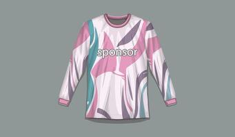 Men's Jersey T Shirt Template with Long Sleeves vector