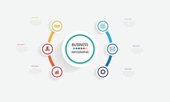 Modern minimalist elegant clean circular steps editable infographic design template vector