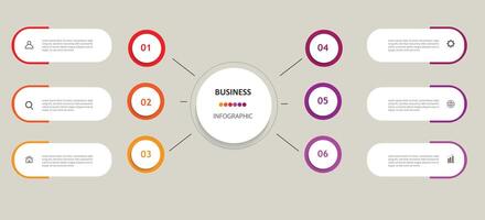Business infographic template. Circle creative element design with marketing icons. vector
