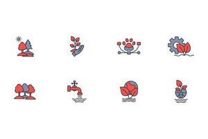 Environment icon set..Editable stroke.linear style sign for use web design,logo.Symbol illustration. vector