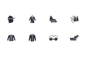 Clothes icon set..Editable stroke.linear style sign for use web design,logo.Symbol illustration. vector