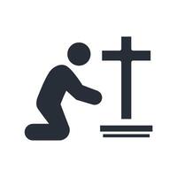prayer icon. .Editable stroke.linear style sign for use web design,logo.Symbol illustration. vector