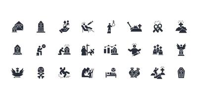 death icon set..Editable stroke.linear style sign for use web design,logo.Symbol illustration. vector