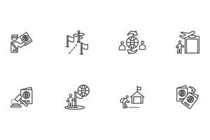 migration icon set..Editable stroke.linear style sign for use web design,logo.Symbol illustration. vector