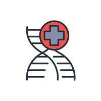 DNA icon. .Editable stroke.linear style sign for use web design,logo.Symbol illustration. vector