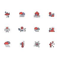 Weather icon set..Editable stroke.linear style sign for use web design,logo.Symbol illustration. vector