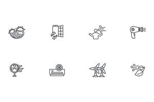 Air icon set..Editable stroke.linear style sign for use web design,logo.Symbol illustration. vector