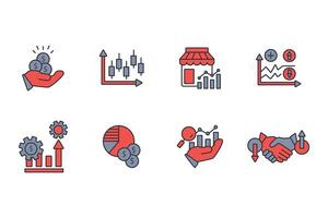 Stock market icon set..Editable stroke.linear style sign for use web design,logo.Symbol illustration. vector