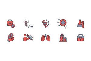 Healthcare and medical icon set..Editable stroke.linear style sign for use web design,logo.Symbol illustration. vector
