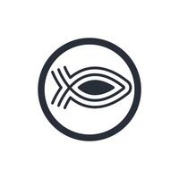 ichthys icon. .Editable stroke.linear style sign for use web design,logo.Symbol illustration. vector