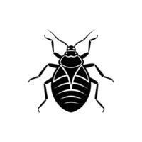 Black and white bedbug silhouette design art illustration vector