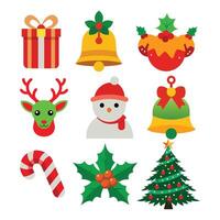 Christmas elements on white background vector