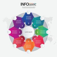Colorful infographic design illustrating interconnected ideas and concepts for effective communication strategies vector