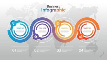 Visual representation of data flow using infographics with numbered steps vector