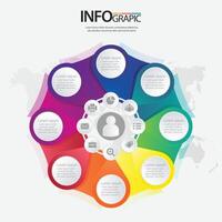 Colorful infographic design illustrating interconnected ideas and concepts for effective communication strategies vector