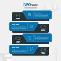 Infographic showcasing a step-by-step process with four distinct sections for clearer understanding vector