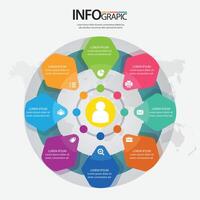 Colorful infographic design illustrating interconnected ideas and concepts for effective communication strategies vector