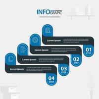 Infographic demonstrating a step-by-step process for effective information organization in a workspace vector