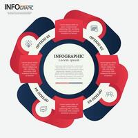 Infographic design showcasing four options in a circular format for clear visual communication vector