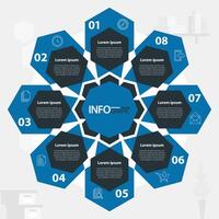 Infographic layout showcasing multiple data points in a flower design for visual representation of information vector