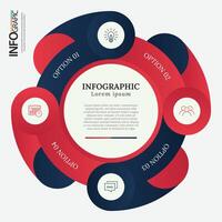Infographic design showcasing four options in a circular format for clear visual communication vector