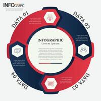 Infographic design showcasing four options in a circular format for clear visual communication vector