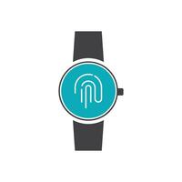 Smartwatch with fingerprint security feature vector