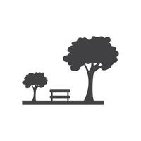 Park tree and bench vector