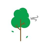 Green tree leaves swaying in the wind vector
