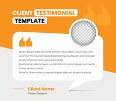 Client testimonial and feedback minimalist social media post template design vector