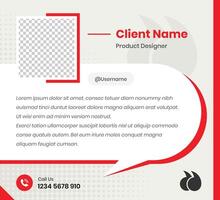 Testimonial, Feedback and Quotation presentation simple social media post template design vector