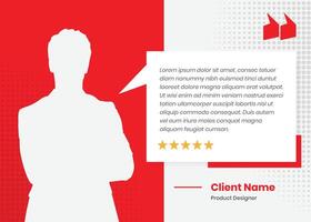 Quotation presentation and client feedback or customer review social media post template design vector