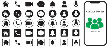Contacts flat icons set. File illustration Eps 10 vector