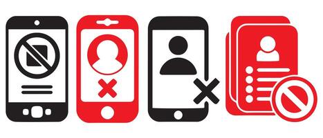 Contact information icon set. Smartphone icon. File illustration Eps 10 vector