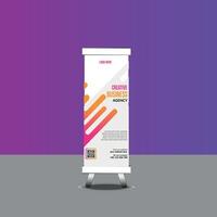 roll up stand banner template design vector