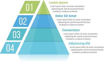 Pyramid infographic template with four elements vector