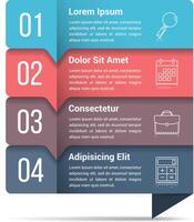 Infographic template with four steps or options, workflow, process diagram vector