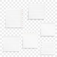 Blank white paper notes with shadows vector