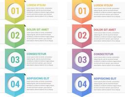 Infographic template with four vertical arrows, process, workflow, steps, options design, soft gradient colors vector