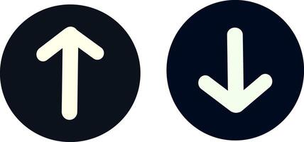 up, down arrow icon on round button set vector