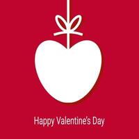 Minimalistic Valentine's Day background with heart and bow.Valentine. vector
