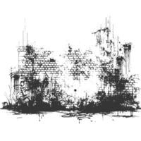 A black and white drawing of a brick wall vector