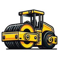 A yellow construction machine on a white background vector