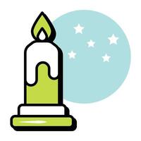 Candle Leaf Thanksgiving Circle Color Outline Icon Pack vector